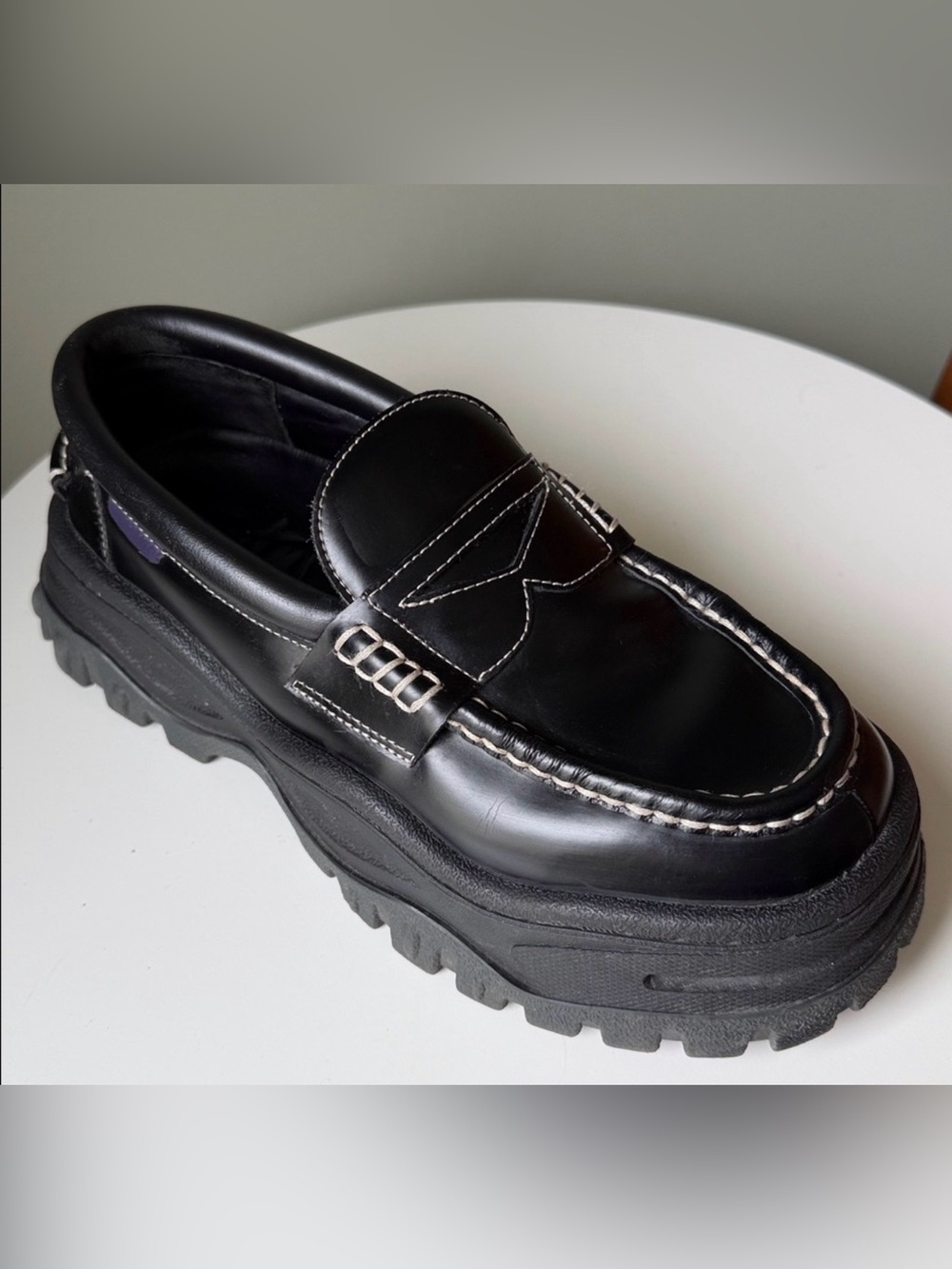 Eytys Angelo Chunky leather loafers sidewall-stitched contrasting stitching